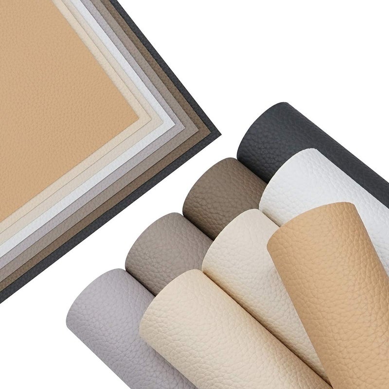 Litchi 8 Pieces 8x12 Inch Litchi Grain Texture Faux Leather Fabric Sheets for Bows and Earrings - Image 4